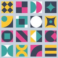 Modern geometric abstract shapes in Bauhaus style vector