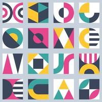 Modern geometric abstract shapes in Bauhaus style vector