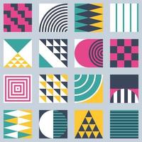 Colorful Bauhaus elements. Modern geometric shapes in abstract and minimal style vector