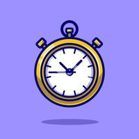 Stopwatch Timer Cartoon Vector Icon Illustration. Clock Object Icon Concept Isolated Premium Vector. Flat Cartoon Style