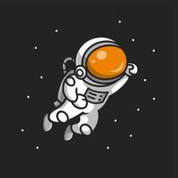 Cute Astronaut Flying In Space Cartoon Vector Icon Illustration. Technology Science Icon Concept Isolated Premium Vector. Flat Cartoon Style