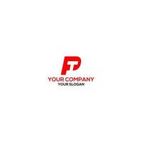 Red PT Logo Design Vector