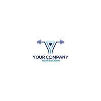 Y Fitness Gym Logo Design Vector