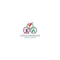 yoga y gimnástico logo diseño vector