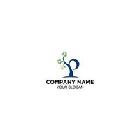 p tree logo design vector