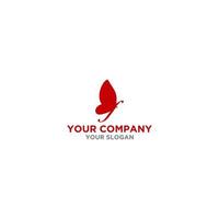 Red Butterfly in Letter F Logo Design Vector