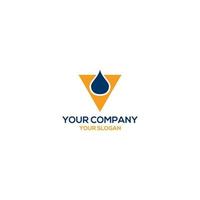 water drop triangle logo design vector