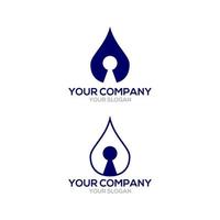 Water KeyHole Logo Design Vector