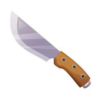 Knife with wooden handle vector cartoon illustration