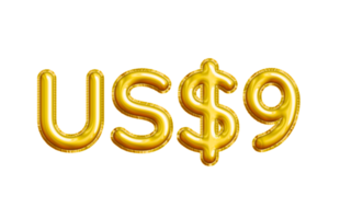 USD or United States Dollar 3D Gold Balloon. You can use this asset for your content like as USD Currency, Flyer Marketing, Banner, Promotion, Advertising, Discount Card, Pamphlet and anymore. png