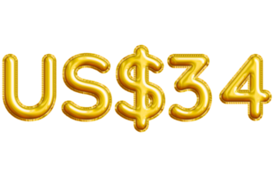 USD or United States Dollar 3D Gold Balloon. You can use this asset for your content like as USD Currency, Flyer Marketing, Banner, Promotion, Advertising, Discount Card, Pamphlet and anymore. png