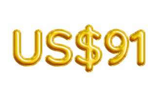 USD or United States Dollar 3D Gold Balloon. You can use this asset for your content like as USD Currency, Flyer Marketing, Banner, Promotion, Advertising, Discount Card, Pamphlet and anymore. png