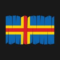 Aland Islands Flag Brush Vector