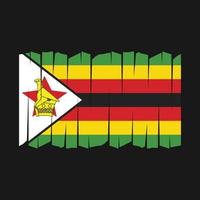 Zimbabwe Flag Brush Vector