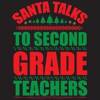 Santa talks to second grade teachers vector