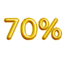 70 or Seventy Percent 3D Gold Balloon. You can use this asset for your content Marketing like as Promotion, Advertisement, Ads,  Banner, Flyer, Discount Card and anymore. png