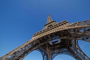 Eiffel tower in Paris against blue sky photo