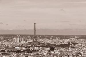 cityscape of Paris in sepia photo