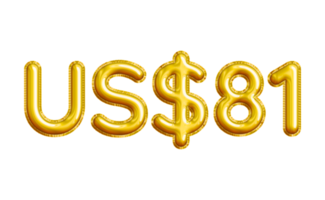 USD or United States Dollar 3D Gold Balloon. You can use this asset for your content like as USD Currency, Flyer Marketing, Banner, Promotion, Advertising, Discount Card, Pamphlet and anymore. png