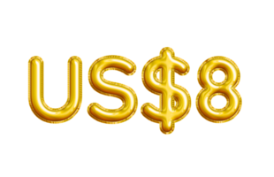 USD or United States Dollar 3D Gold Balloon. You can use this asset for your content like as USD Currency, Flyer Marketing, Banner, Promotion, Advertising, Discount Card, Pamphlet and anymore. png