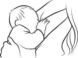 Breastfeeding Line Drawing. vector