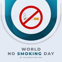 No de fumar día celebracion vector diseño ilustración para fondo, póster, bandera, publicidad, saludo tarjeta