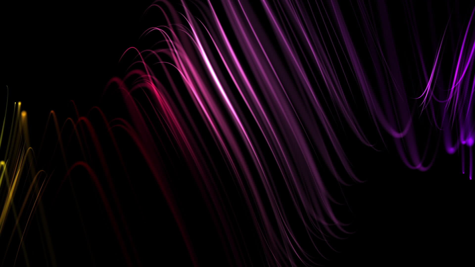 Multicolored fiber optic neon light strings gently moving between