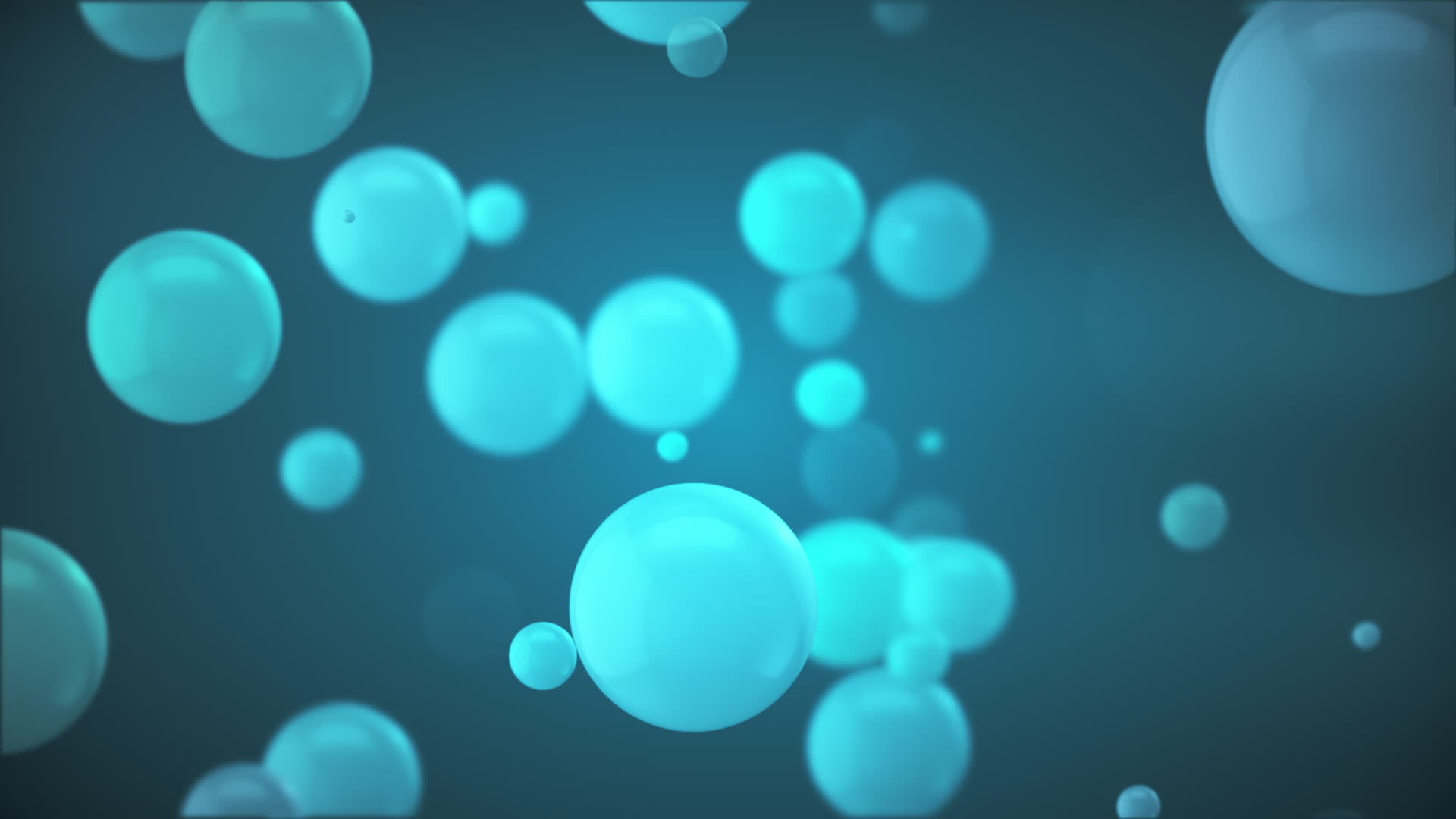 Gently moving blue shiny bokeh bubbles. Loopable full hd motion