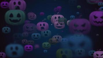 Halloween motion background - a collection of spooky pumpkins creeping towards the camera. Loopable and full hd. video