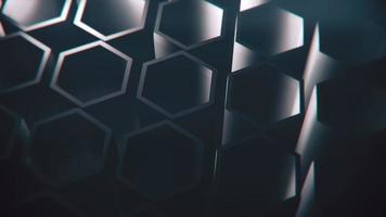Dark blue rotating isometric hexagons. Loopable full hd motion background. video