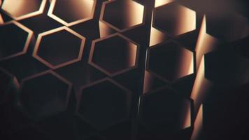 Brown rotating isometric hexagons. Loopable, full hd motion background. video