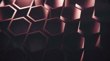 Dark purple rotating isometric hexagons. Loopable full hd motion background. video