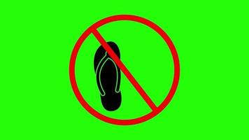 No zapatillas firmar, dar la vuelta fracasos símbolo animación en verde antecedentes video