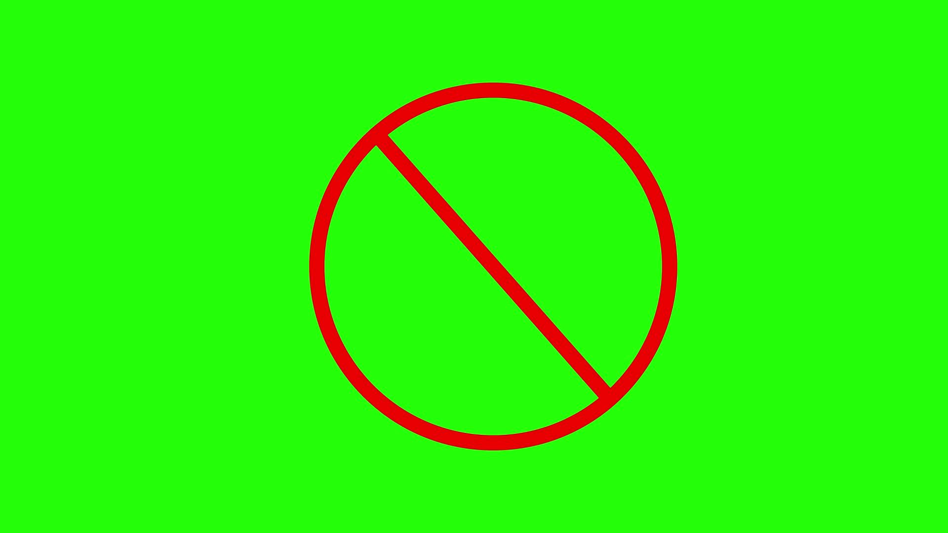 Restriction Signs Animation on Green Background 21624657 Stock Video at