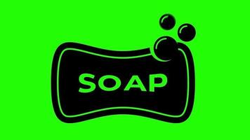 Soap Icon Animation on Green Background video