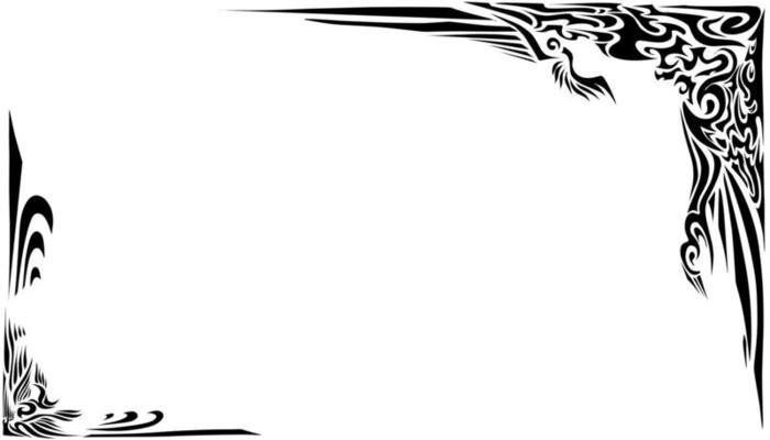 Illustration of a photo frame with a tribal design
