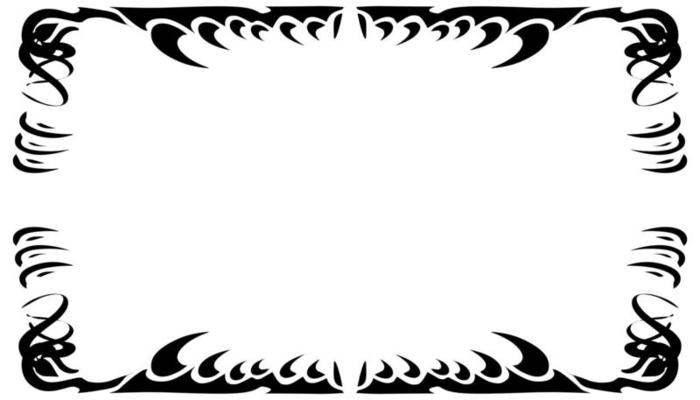 Illustration of a photo frame with a tribal design