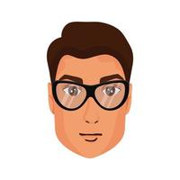 Handsome man's face in glasses vector