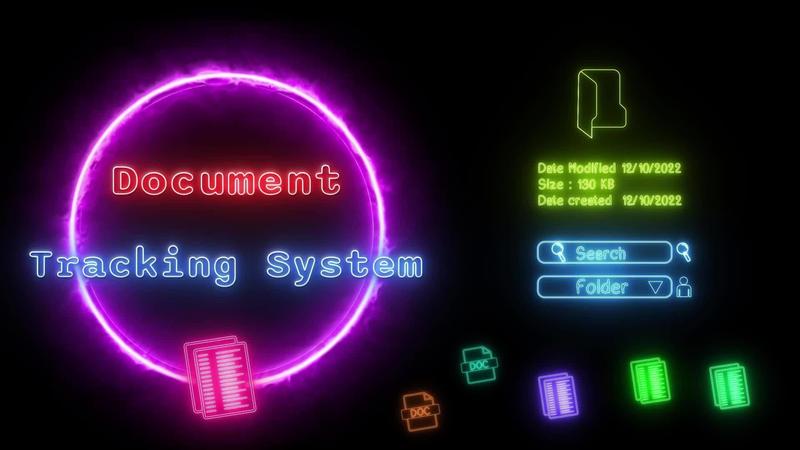 documents tracking system Neon red-blue Fluorescent Text Animation pink ...