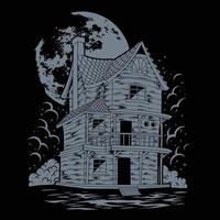 Haunted house horror vector