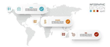 concepto de negocio de plantilla infográfica con paso. vector