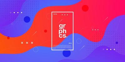 Modern colorful orange and blue purple gradient geometric business banner design. creative banner design with wave shapes and lines for template. Simple horizontal banner. Eps10 vector