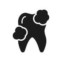 dental médico limpieza. dientes enjuague silueta icono. oral cuidado, higiene y refrescante. limpiar diente glifo pictograma. dental tratamiento sólido signo. odontología símbolo. aislado vector ilustración.