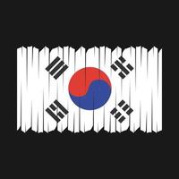 vector de pincel de bandera de corea del sur