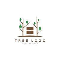 logotipo de árbol abstracto para bosque y naturaleza de parque. con una combinación de elementos de línea .vector para diseños de negocios, agricultura, conceptos ecológicos, vegetación y belleza natural. vector