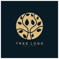 logotipo de árbol abstracto para bosque y naturaleza de parque. con una combinación de elementos de línea .vector para diseños de negocios, agricultura, conceptos ecológicos, vegetación y belleza natural. vector