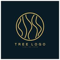 logotipo de árbol abstracto para bosque y naturaleza de parque. con una combinación de elementos de línea .vector para diseños de negocios, agricultura, conceptos ecológicos, vegetación y belleza natural. vector