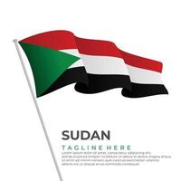 Template vector Sudan flag modern design