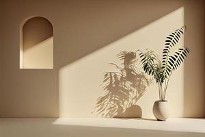 minimalista resumen amable ligero beige antecedentes para producto presentación con ligero y y intrincado sombra foto