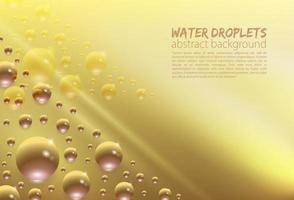 realistic water drops with reflection isolated on gradient color background vector